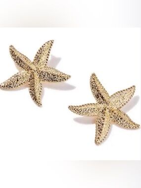 house of harlow 1960 Gold Tone Studded Starfish Earrings